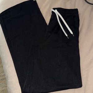 Vuori Halo Essential Wideleg Sweatpants | Black Heather | Size Small | Long